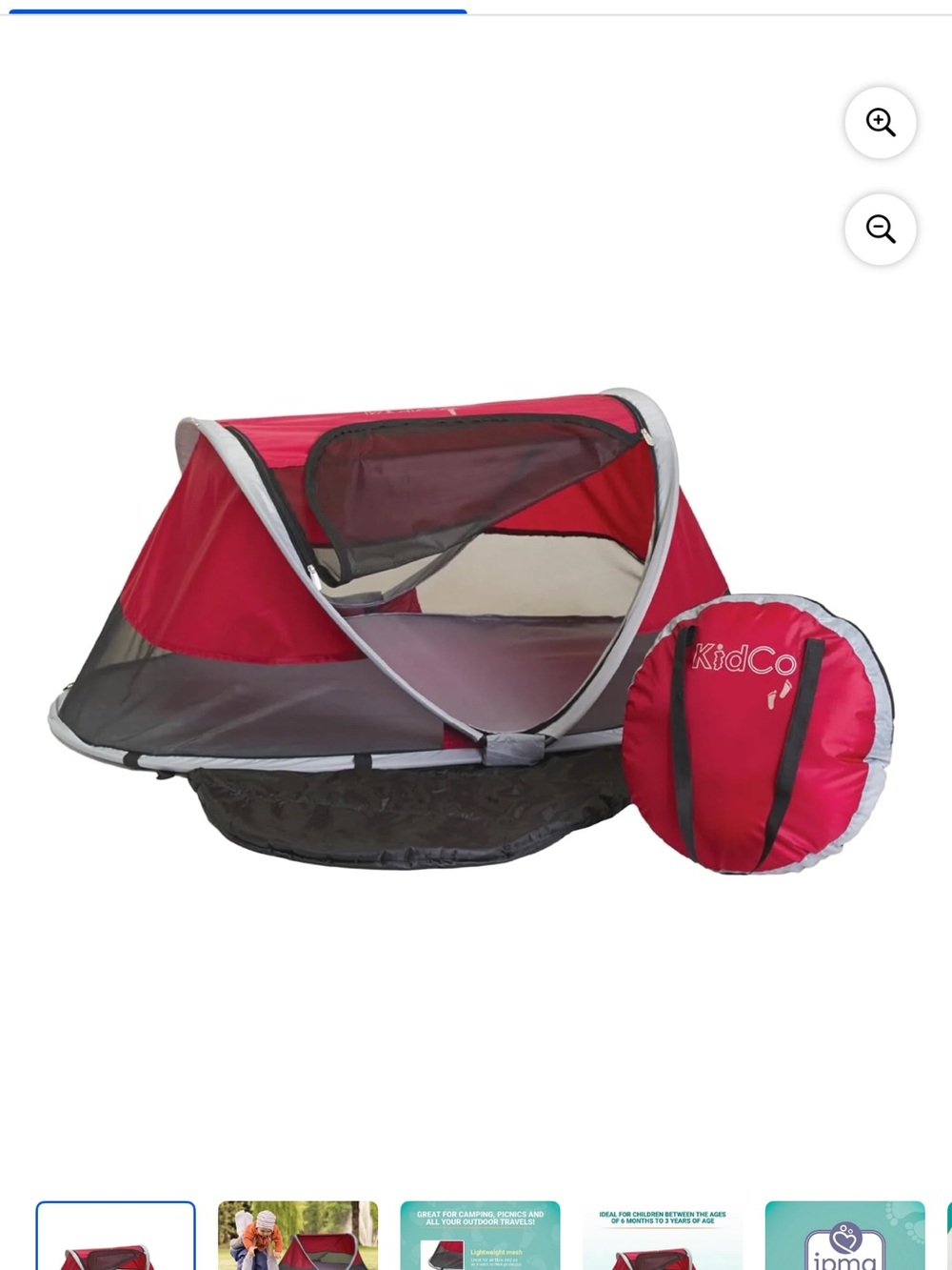 Portable Foldable Mesh Toddler Travel Tent Ages 6 Months - 3 Years (Cranberry)